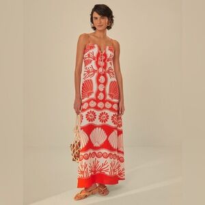 Farm Rio White Ainika Shell Maxi Dress
